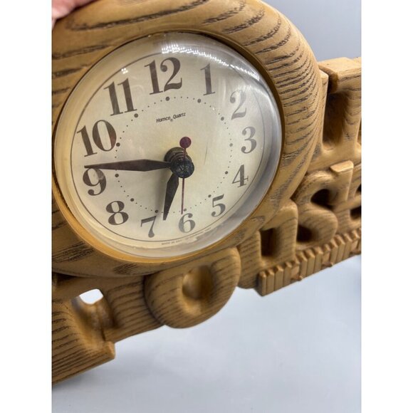 Vtg Burwood Our Home Quartz Wall Clock Faux Wood Key Hooks House Design - Picture 2 of 8